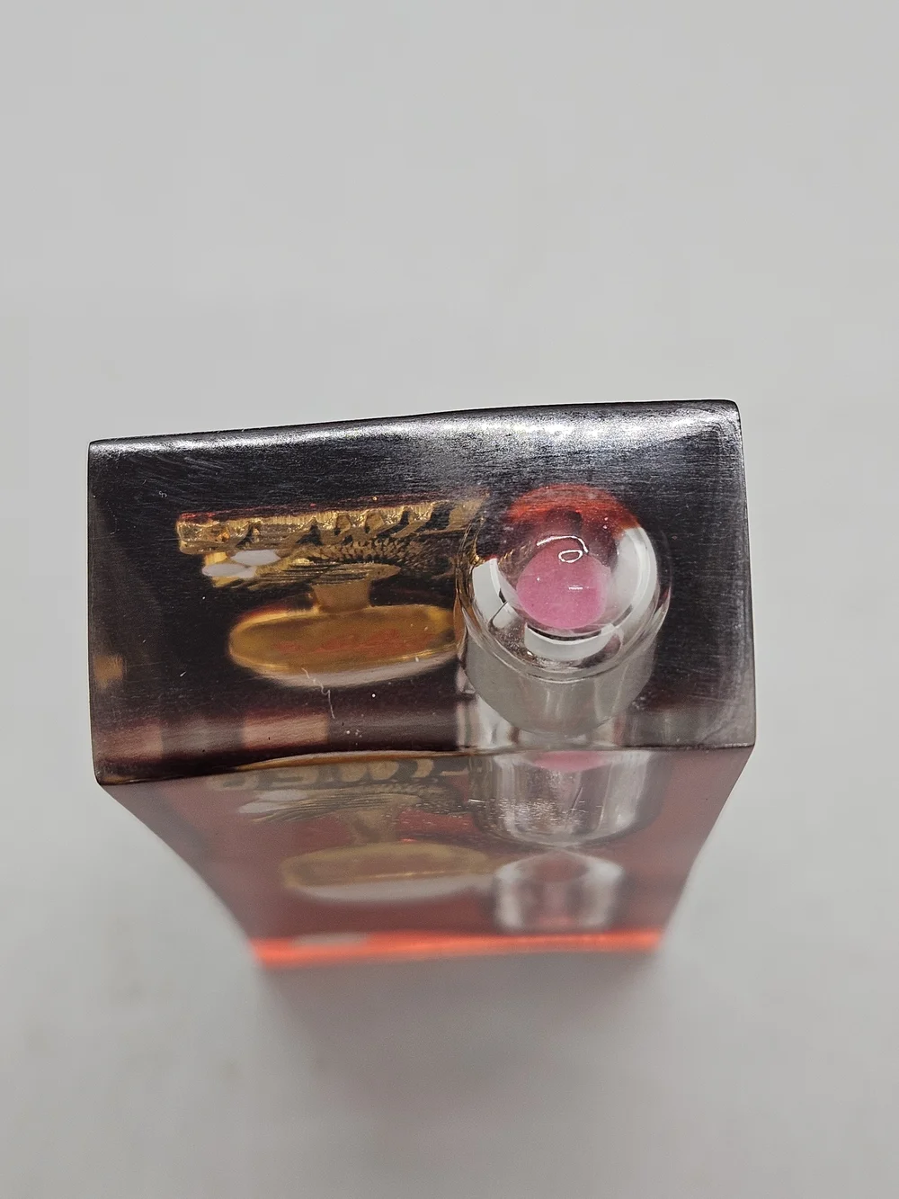 Vintage MCM Clear Red Acrylic Lucite 3 Min Egg Timer Hourglass Japan Boxed 3.5